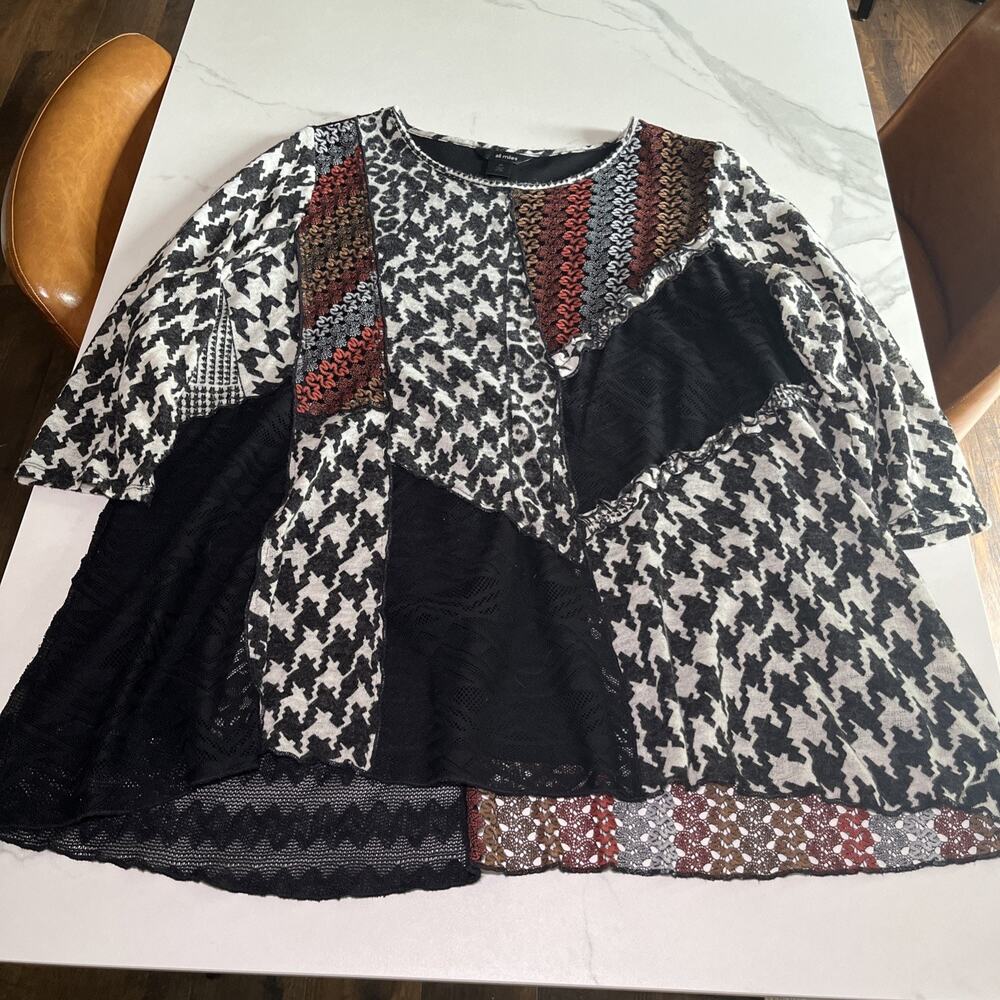 Ali Miles Abstract Print Tunic Sweater Womens 2X Plus Art to Wear Multicolor EUC